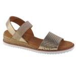 Sandales femme skechers desert kiss 113557 - chmp - or - basse - plat - synth�tique