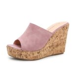 Sandales femme à talon compensé insfity - rose - bout ouvert nu - pieds confortable Sandales femme à talon compensé insfity - rose - bout ouvert nu - pieds confortable