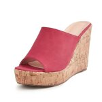 Sandales femme � talon compens� insfity rouge - plateforme bout ouvert confortable