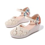 Sandales femme talon haut antid�rapant avec imprim� fleur - insfity - couleur abricot