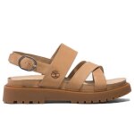 Sandales femme timberland clairemont way cross - strap - beige - cuir - plat - boucle de serrage