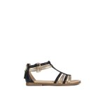 Sandales - geox - karly - noir / platine - enfant - semelle rubber