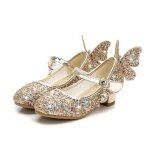 Sandales filles princesse chaussures paillettes jaune - insfity - talon fin - scratch
