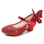 Sandales filles princesse insfity - chaussures paillettes rouge - scratch