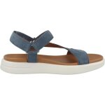 Sandales geox d45pab - femme - bleu - boucle de serrage - plat - daim - nubuck
