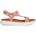 Sandales geox d45pab - femme - rose - daim - nubuck - boucle de serrage - plat