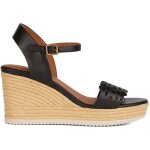 Sandales - geox - ponza - cuir - compens� - femme - noir