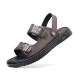 Sandales homme en cuir bout ouvert sandales de plage sandales dt homme antidrapantes