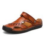 Sandales homme cuir plates bout fermé antidérapant insfity - marron Sandales homme cuir plates bout fermé antidérapant insfity - marron