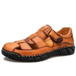 Sandales homme cuir plates ete respirante chaussures plage bout fermé antidérapant Sandales homme cuir plates ete respirante chaussures plage bout fermé antidérapant