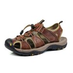 Sandales homme cuir de randonne bout ferm ete extrieur respirante confortable