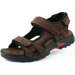 Sandales homme cuir de vachette bout ouvert Été confortable pour sport trekking plage brun Sandales homme cuir de vachette bout ouvert Été confortable pour sport trekking plage brun