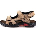 Sandales homme en cuir de vachette kaki pour sport trekking et plage - bininbox
