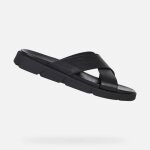 Sandales homme - geox - xand 2s - cuir - noir - basse - scratch