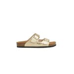 Sandales pour homme - pepe jeans oban claic - talon plat - cuir blanc et or