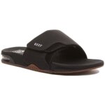 Sandales pour hommes reef fanning - noir argent - tige synthtique - semelle eva coussine