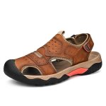 Sandales homme simili cuir a�ration anti - d�rapant plage velcro