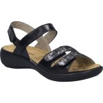 Sandales - josef seibel - ibiza 86 - noir - fermeture scratch - semelle amovible