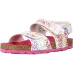 Sandales kickers summerkro pour fille - blanc - talon plat - fermeture scratch