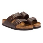 Tongs pour homme birkenstock arizona en daim synthétique et caoutchouc - marron Tongs pour homme birkenstock arizona en daim synthétique et caoutchouc - marron