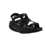 Sandales mbt kiburi w - noir - cuir - femme - talon compens� 4. 5cm