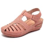 Sandales orthopdiques compenses pour femme - rose - talon coin - plate - forme - correcteur doignon ...