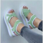 Sandales ouvertes  loffre elles compenses pour femmes chaussures souples et lgantes vert