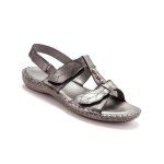 Sandales ouverture totale pediconfort - gris metal - femme