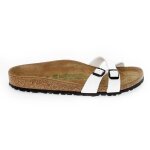Sandales plates birkenstock - femme - almere - blanc - boucle - semelle en caoutchouc Sandales plates birkenstock - femme - almere - blanc - boucle - semelle en caoutchouc