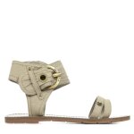 Sandales plates - chattawak - pacome - cuir - femme - beige / taupe