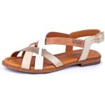Sandales plates en cuir tress� algar w0x pour femme - pikolinos - marfil - pointe ronde - talon de 15 ...