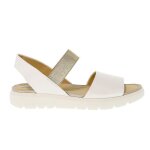 Sandales plates geox d827wf - femme - cuir - blanc - pression - geox - adulte - plat
