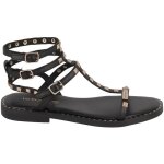 Sandale plate les tropziennes coralie noir - femme - cuir - bride - confortable