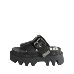 Sandales plateforme femme - buffalo - flora slide - noir - v�ganes - confortable