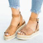 Sandales  plateforme femmes mode casual peep toe plateformes compenses chaussures