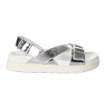 Sandales plateforme 4a4727ex257 femme - blanc argent�