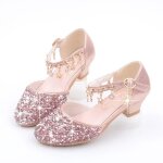 Sandales de princesse fille  talons hauts pailletes insfity - rose - pour latines tango jazz