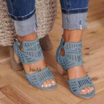 Sandales rétro à talons hauts pour femmes chaussures dété décontractées style gladiateur mode rome grande ... Sandales rétro à talons hauts pour femmes chaussures dété décontractées style gladiateur mode rome grande ...
