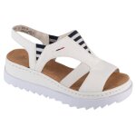Sandales rieker v44y5 - 80 blanc femme - dessus synthtique - talon plat - boucle de serrage