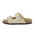 Sandale scholl alex sparkling synthetic junior - blanc / or - bout ouvert - boucle de serrage