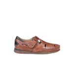 Sandale semi - ferm�e en cuir pour homme - fluchos - brun clair - bride - basse