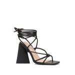 Sandales en simili avec brides et lani�res crois�es. pour femme - sandales nu - pieds - la modeuse