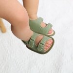 Sandales souples pour bb en cuir pu - vitata - t - antidrapantes - lgres - vert