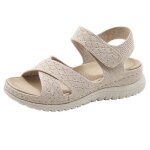 Sandales sport casual mode femmes bicolore avec scratch confort - abricot - insfity - mp193286832