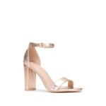 Sandales en simili � fine bride devant. dot�es dune boucle dor�e sur la cheville. pour femme - sandales ...