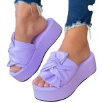 Sandales � talons pour femmes chaussures d�t� � plateforme pantoufles violet