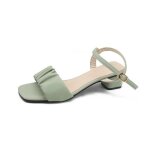 Sandales  talons pour femmes chaussures plisses corennes boucle de cheville dcontractes talons hauts ...