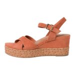 Sandales tamaris lever du soleil femme - cuir - compens� - rose