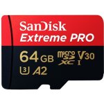 Sandisk a2 extreme pro micro sd carte mmoire jusqu 170 mo - s v30 u3 carte tf 64go avec adaptateur ...
