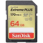 Carte sdxc - sandisk - extreme plus - 64 gb - uhs - class 3 - r�sistance aux chocs �tanche